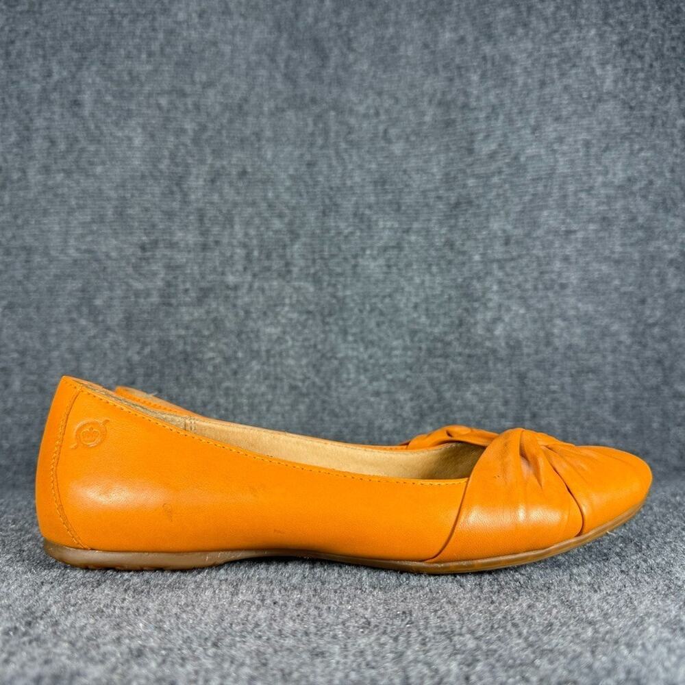 Born Womens Lilly Ballet Flats Sz 8 Orange Leather Casual Slip On Comfort Shoes